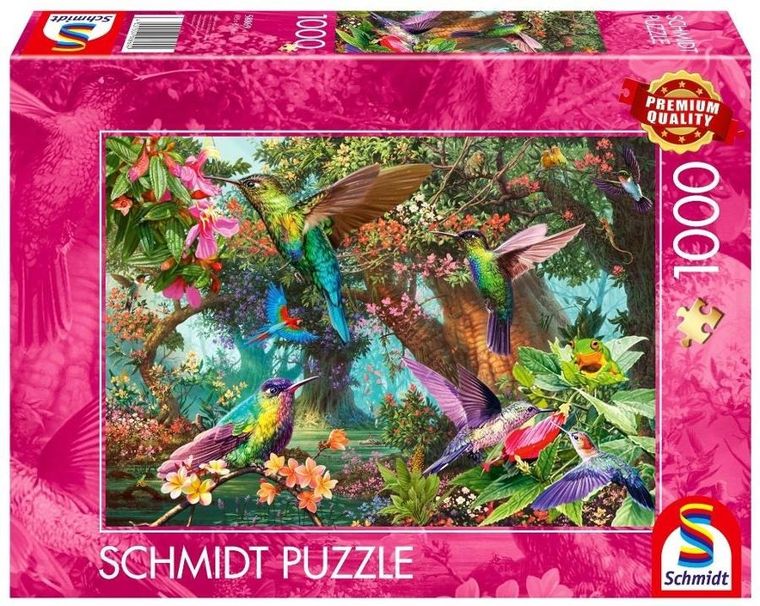Schmidt, Kolorowe kolibry, puzzle, 1000 elementów