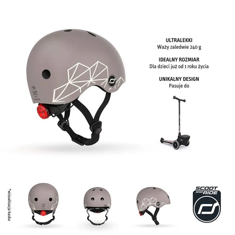 Scoot & Ride, kask, Brown Lines, rozmiar XXS-S