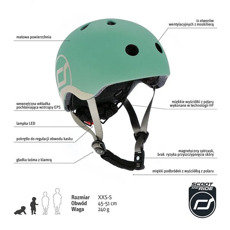 Scoot & Ride, kask, Forest, rozmiar XXS-S