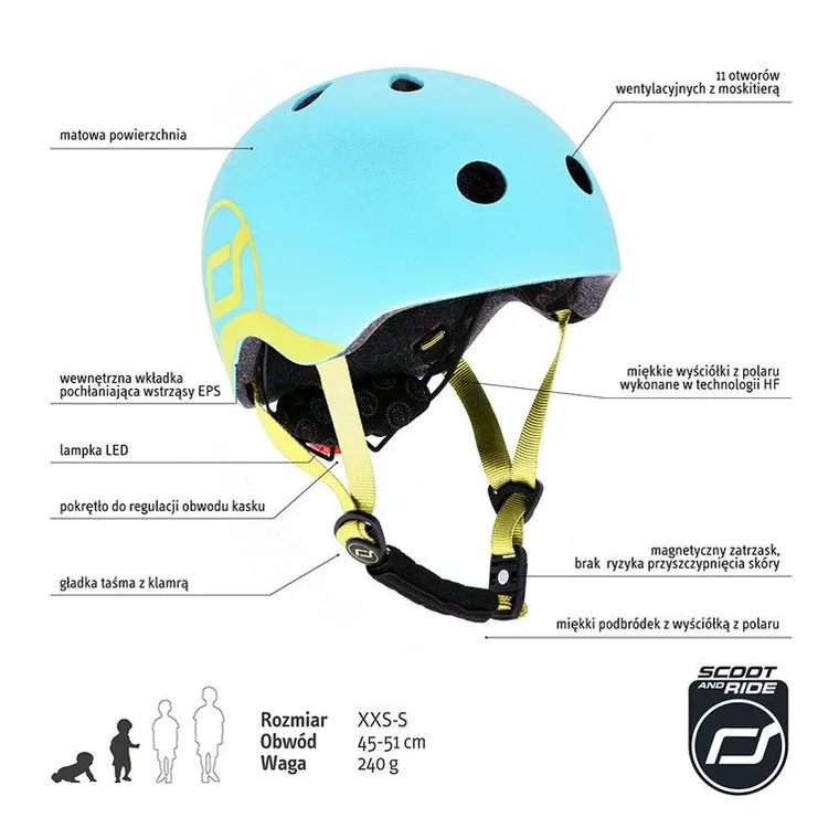 Scoot & Ride, kask ochronny, Blueberry, rozmiar 45-51 cm