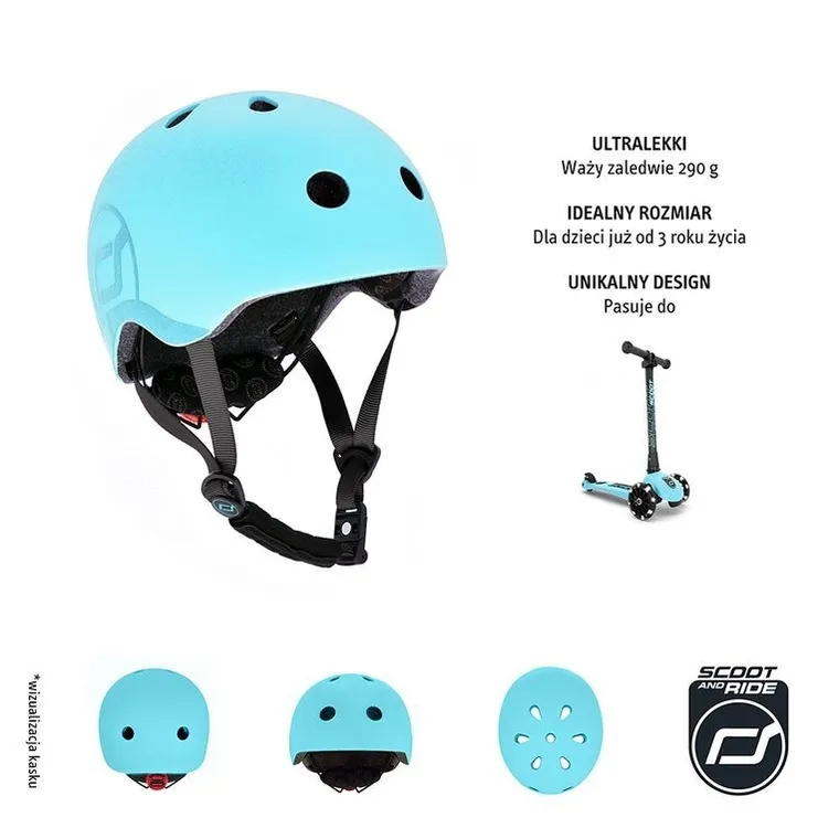 Scoot & Ride, kask ochronny, Blueberry, rozmiar 51-55 cm