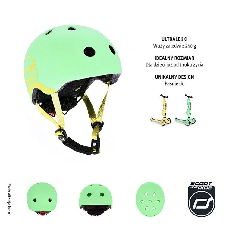 Scoot & Ride, kask ochronny, Kiwi, rozmiar 45-51 cm