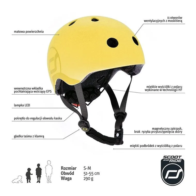 Scoot & Ride, kask ochronny, Lemon, rozmiar 51-55 cm