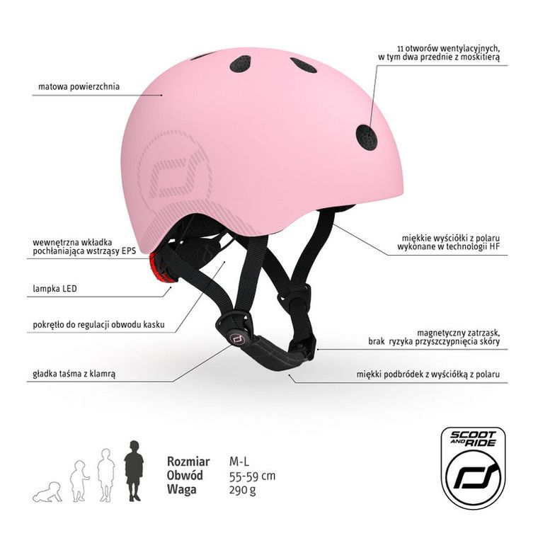 Scoot & Ride, kask ochronny, Rose, rozmiar 55-59 cm