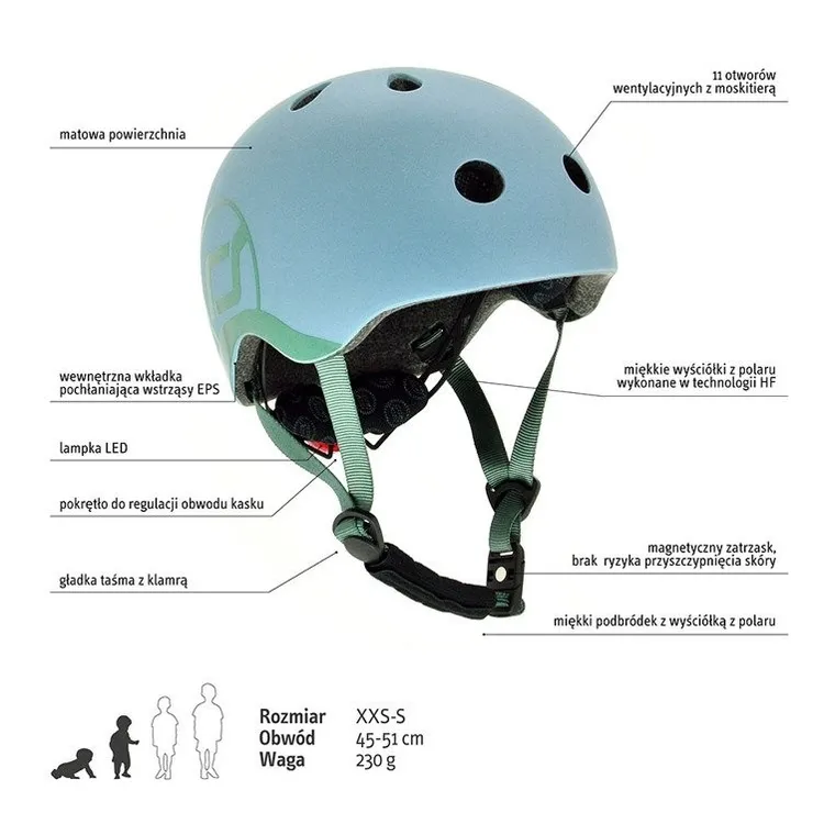 Scoot & Ride, kask ochronny, Steel, rozmiar 45-51 cm