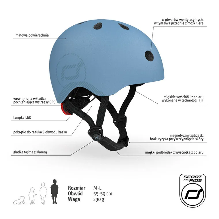Scoot & Ride, kask, Steel, rozmiar M-L