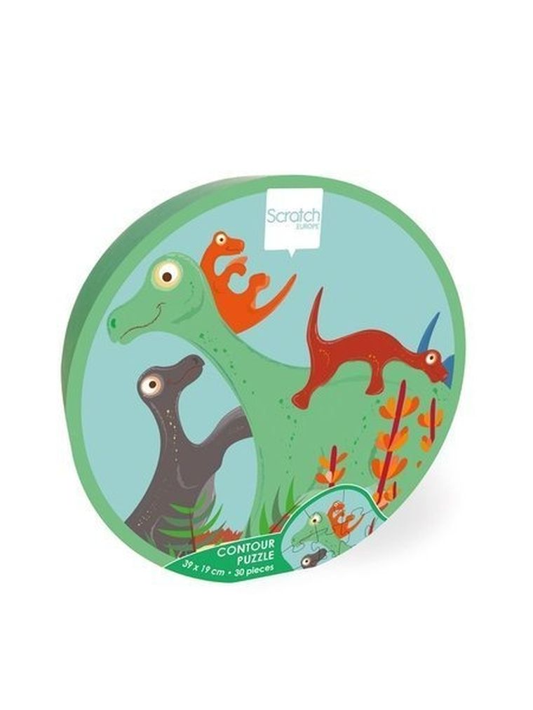 Scratch, Dinozaury, puzzle konturowe, 30 elementów