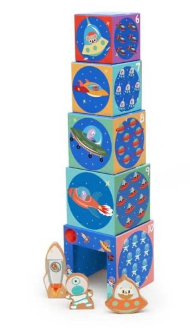 Scratch, piramidka edukacyjna z figurkami, kosmos