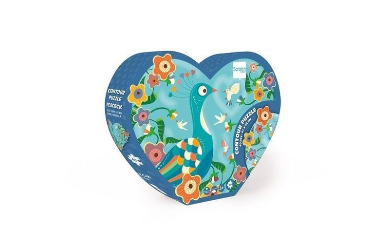 Scratch, Serce, puzzle konturowe, 40 elementów