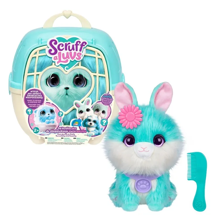Scruff a Luvs, zwierzaczek kudłaczek, maskotka do kąpania, niebieski, 1 szt.