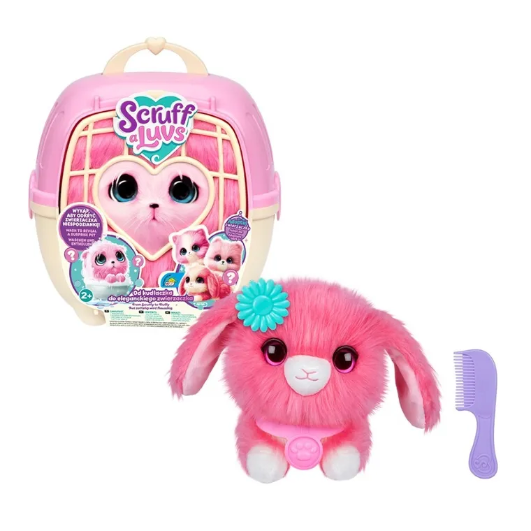 Scruff a Luvs, zwierzaczek kudłaczek, maskotka do kąpania, różowy, 1 szt.