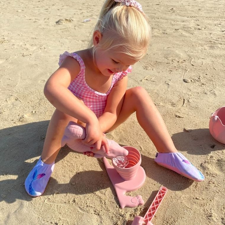 Scrunch, silikonowa miarka, ślimak, błękitna