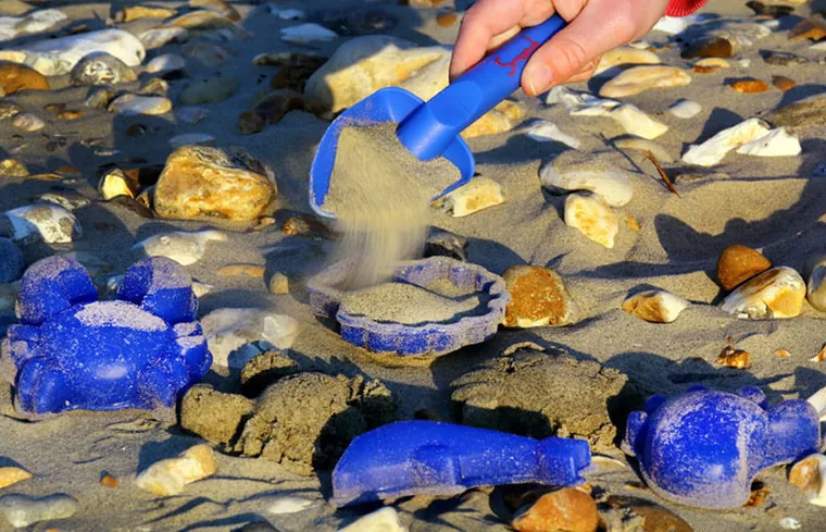 Scrunch, Silikonowe Foremki do piasku 4 szt., Pudrowy Róż