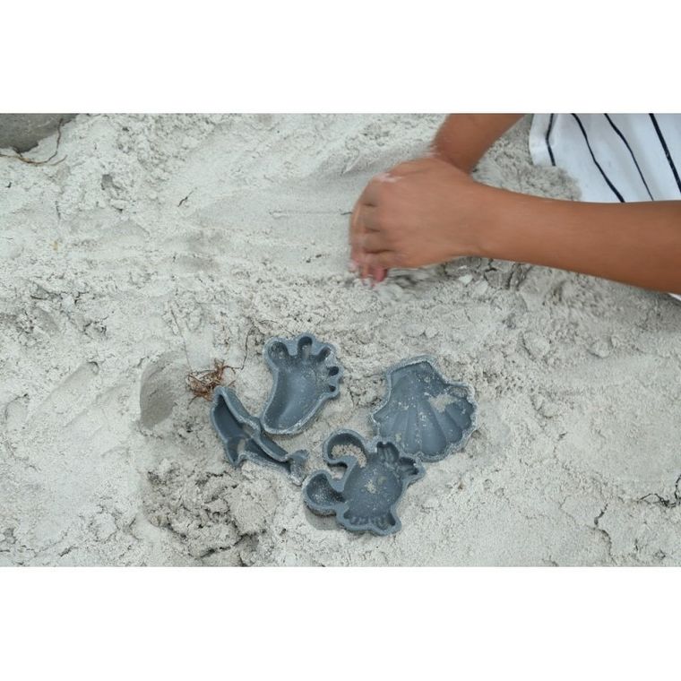 Scrunch, silikonowe foremki do piasku, granatowe, 4 szt.