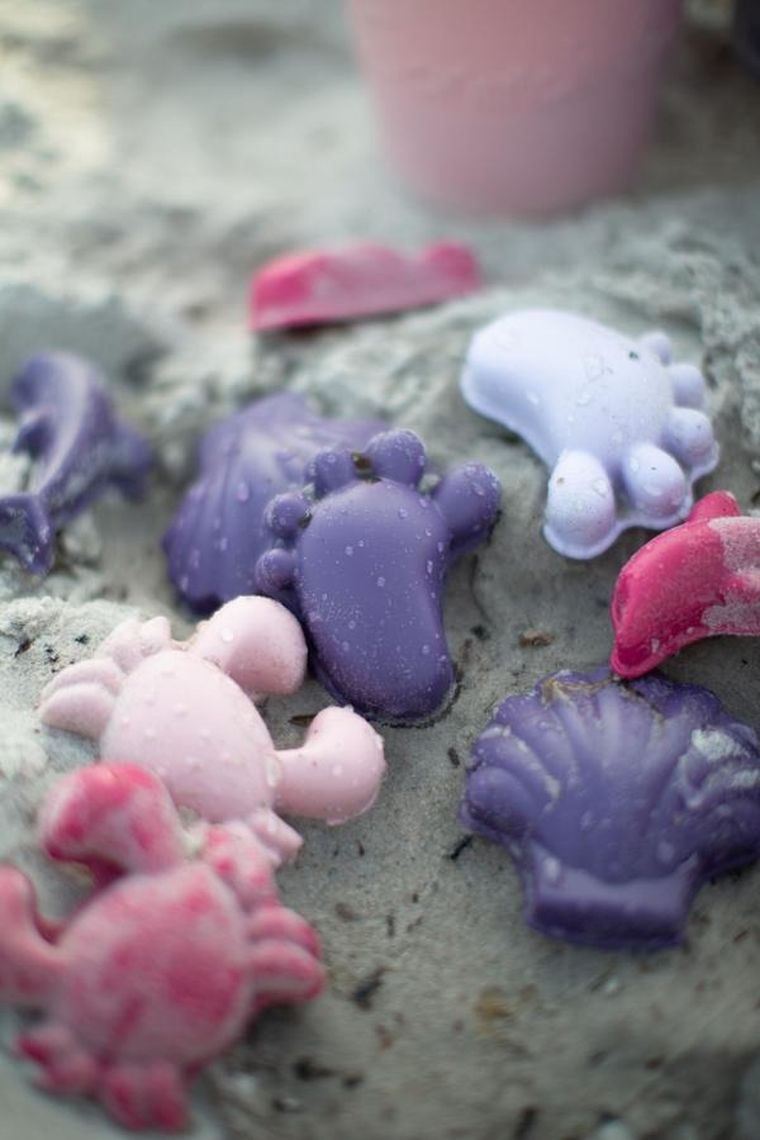 Scrunch, silikonowe foremki do piasku, szałwiowy, 4 szt.