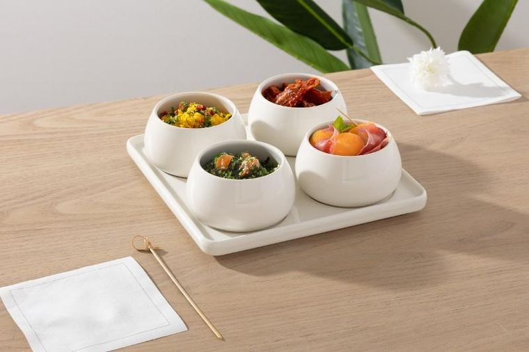 Secret de Gourmet, Nora, zestaw ceramicznych miseczek na przystawki, 5 elementów
