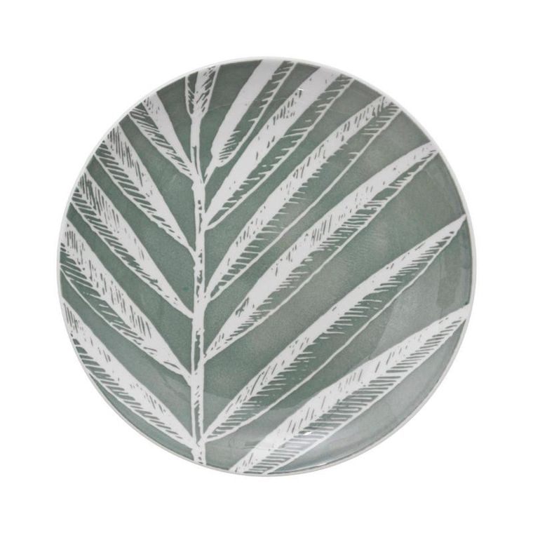 Secret de Gourmet, porcelanowa zastawa stołowa dla 6 osób, wzór liści, 18 elementów