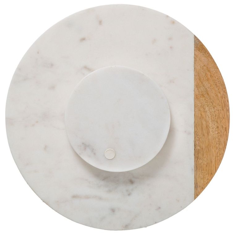 Secret de Gourmet, taca obrotowa, Geom Hygge, Ø 30 cm, marmur, biała