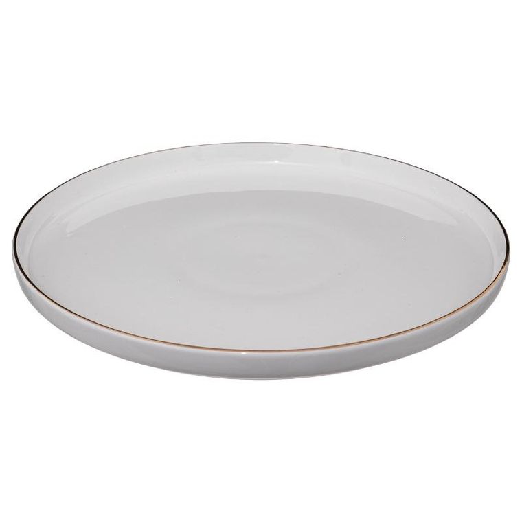 Secret de Gourmet, talerze obiadowe porcelanowe, Sublima, złota obwódka, średnica 27 cm, 6 szt.