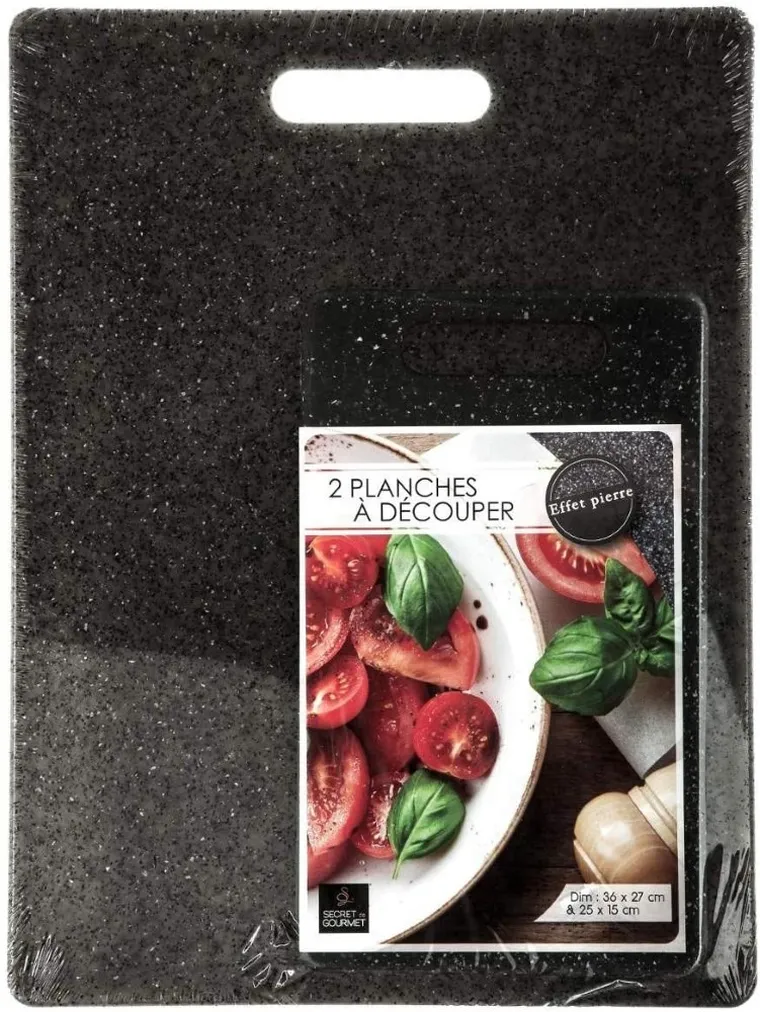 Secret de Gourmet, zestaw desek do krojenia, polipropylen, 2 szt., czarny