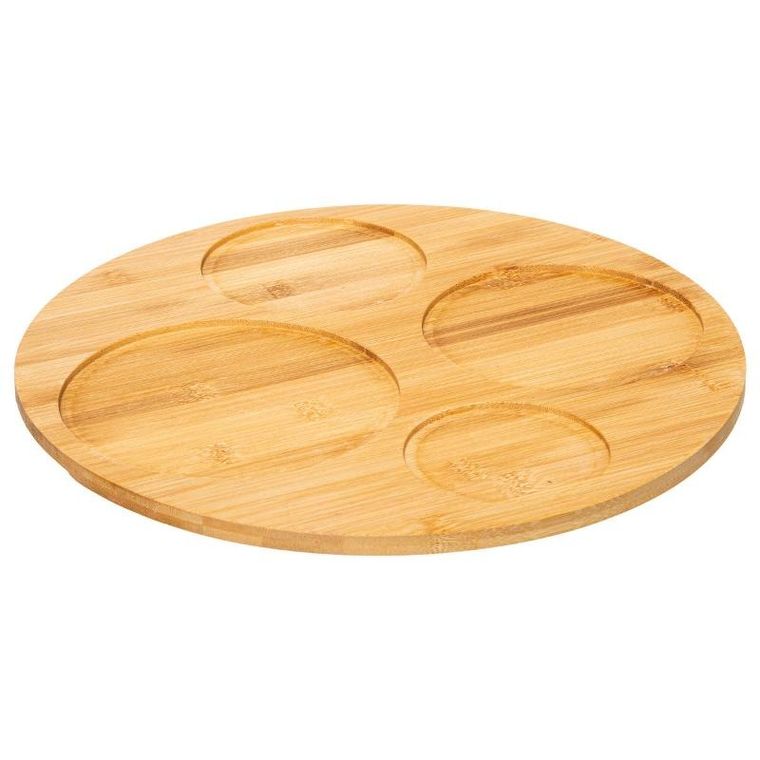 Secret de Gourmet, zestaw miseczek na przekąski z kamionki na bambusowej tacy