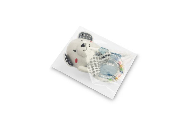 Sensillo, Black&White, miś, miękka grzechotka