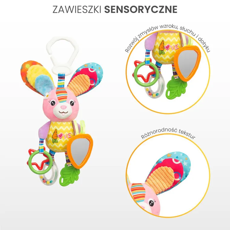 Sensillo, Colorful, grzechotka podróżna, królik