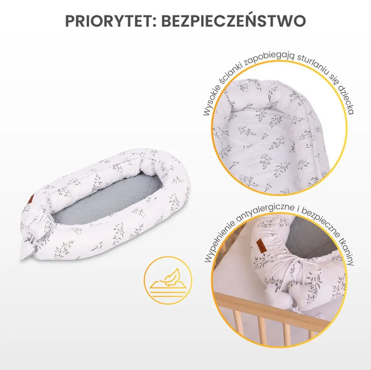 Sensillo, Dmuchawce, gniazdko niemowlęce, kokon, muślin, beżowy, 80-45 cm