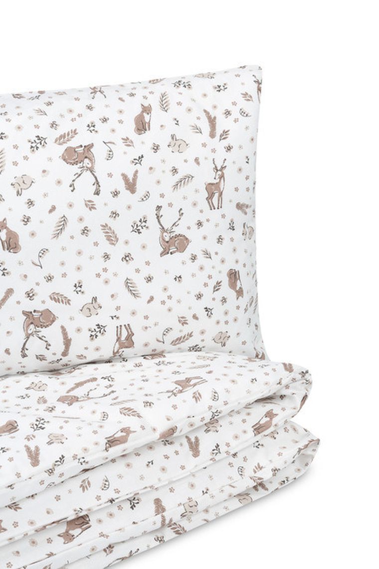 Sensillo, Forest, 2-częściowy komplet pościeli bawełnianej, beige, 100-135 cm