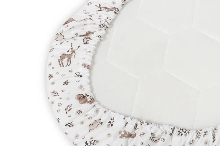 Sensillo, Forest, prześcieradło do wózka, bawełna, beige, 35-75 cm