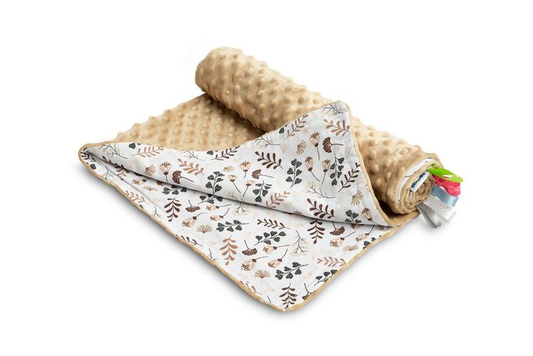 Sensillo, Gałązki, kocyk minky, cappuccino, 75-100 cm