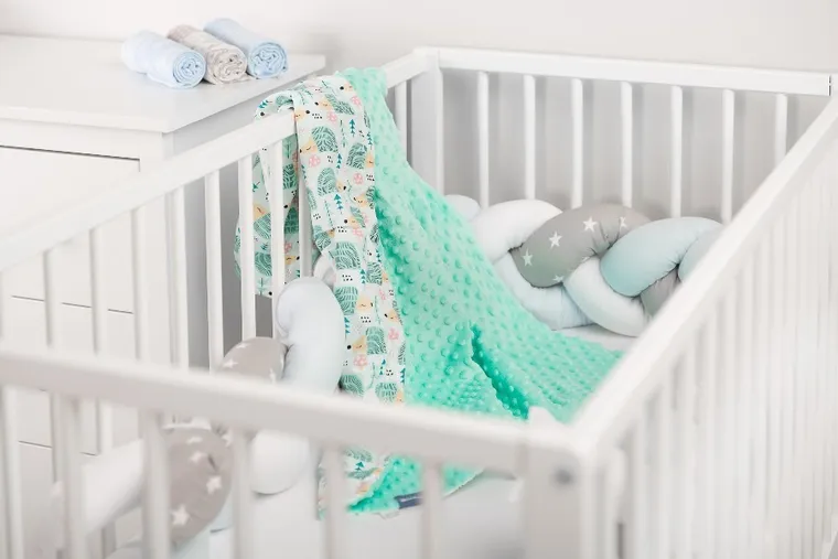 Sensillo, Jeżyki, kocyk minky, miętowy, 75-100 cm