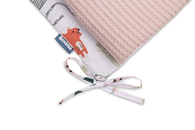 Sensillo, Liski, ochraniacz do łóżeczka, wafel, różowy, 180 cm