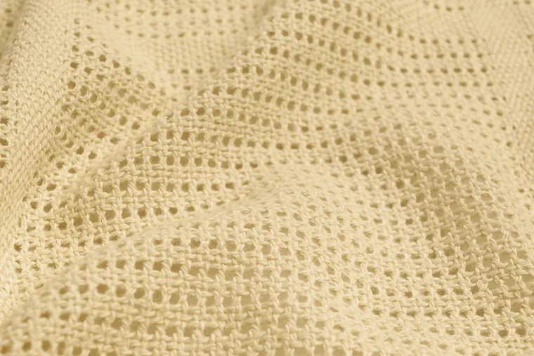 Sensillo, Moli, koc ażurowy, kawa, 70-110 cm