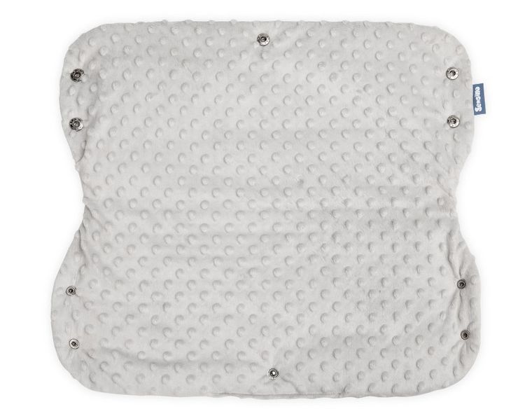 Sensillo, mufka do wózka, minky, szara