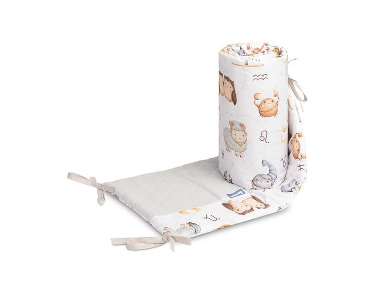 Sensillo, ochraniacz do łóżeczka muślin, Zodiak, szary