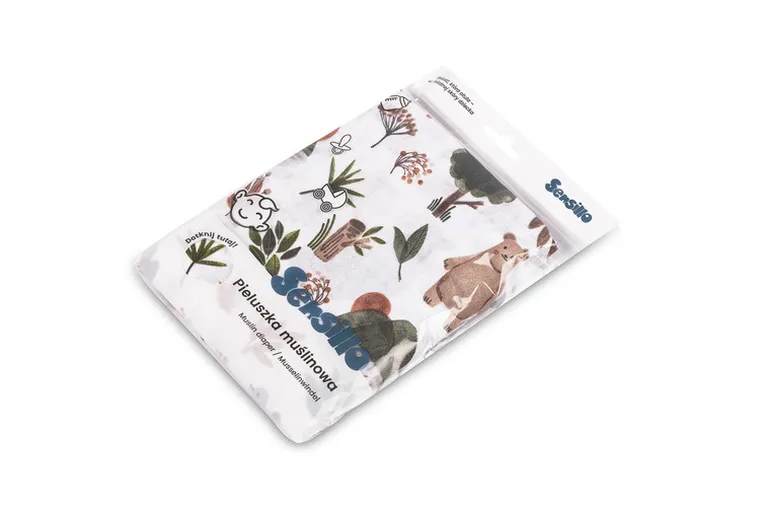 Sensillo, otulacz muślinowy, leśne zwierzątka, 120-120 cm