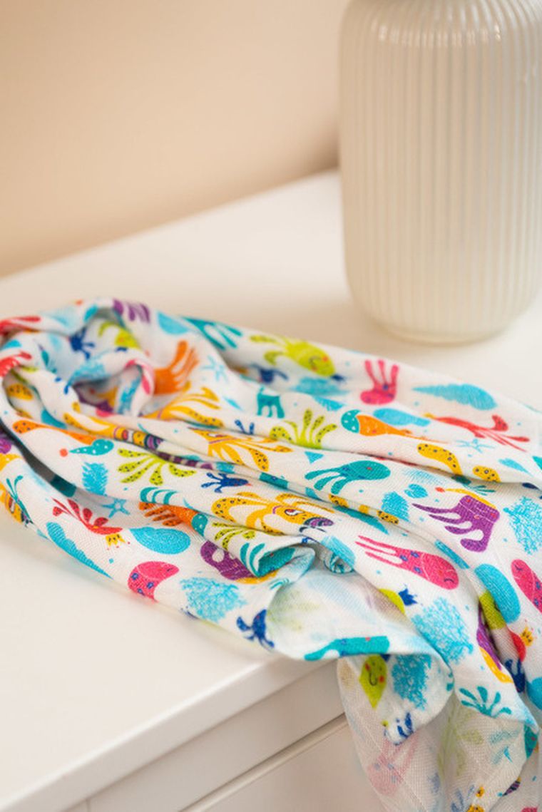 Sensillo, pielucha bambusowa, ośmiornica, 75-75 cm