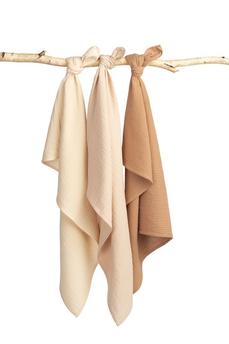 Sensillo, pielucha muślinowa, jednolita, brązowa, 60-80 cm, 3 szt.