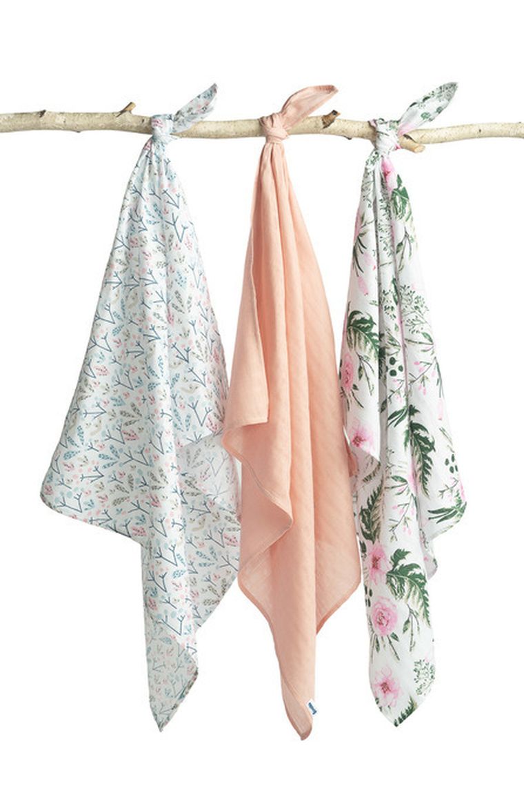 Sensillo, pielucha muślinowa, różowa, 70-80 cm, 3 szt.