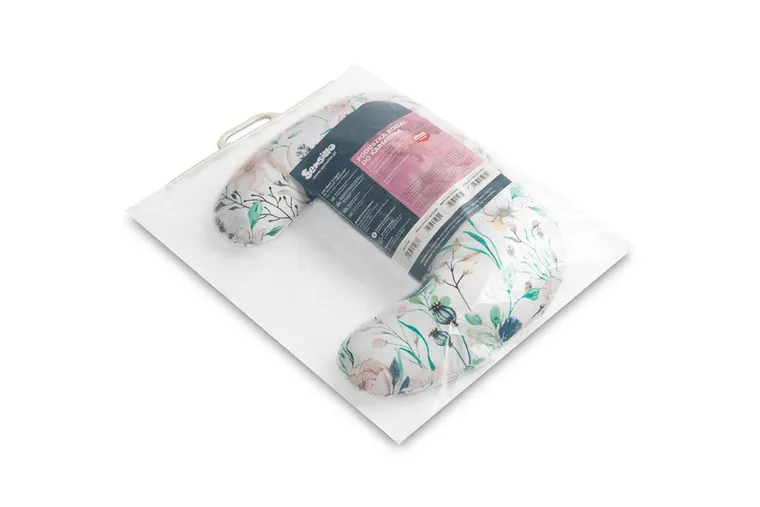 Sensillo, poduszka rogal, kwiaty pastelowe