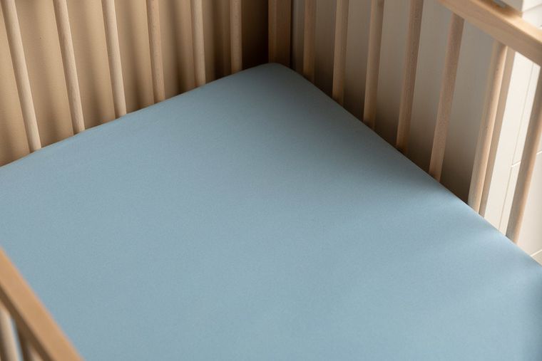 Sensillo, prześcieradło bambusowe, niebieski, 120-60 cm