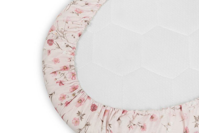 Sensillo, prześcieradło do wózka, bawełna, bloom pink, 35-75 cm