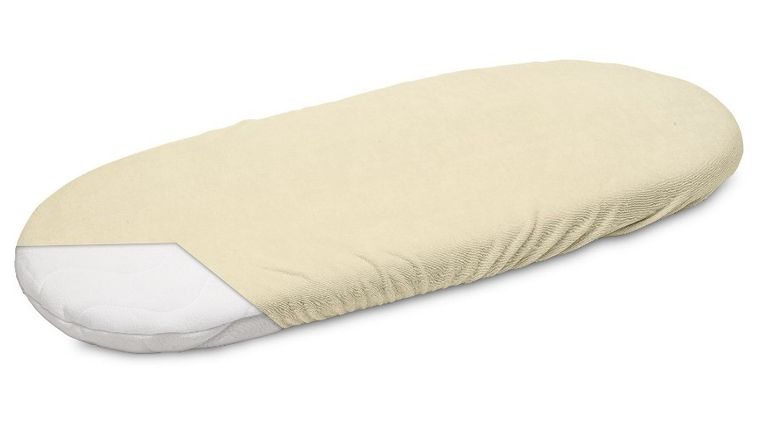 Sensillo, prześcieradło frotte do wózka, kremowe, 35-75 cm
