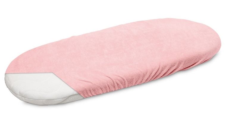 Sensillo, prześcieradło frotte do wózka, różowe, 35-75 cm