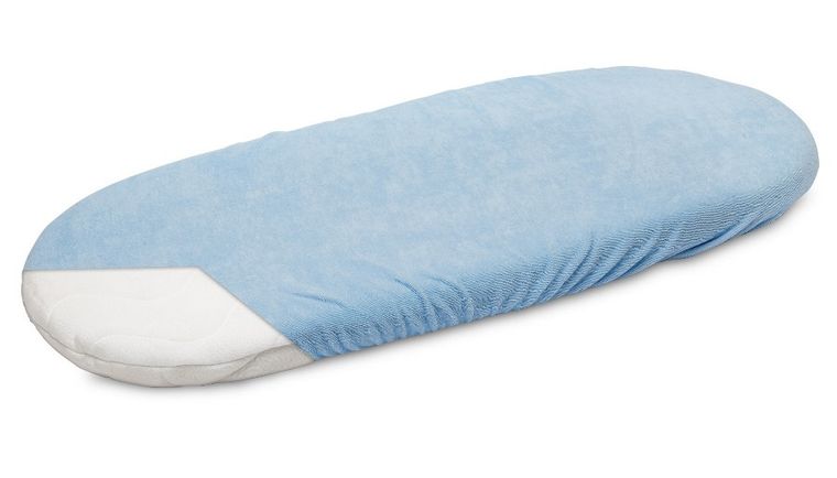 Sensillo, prześcieradło nieprzemakalne frotte z gumką, niebieskie, 120-60 cm