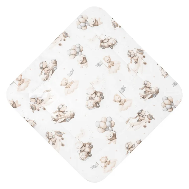 Sensillo, rożek niemowlęcy, flying teddy beige, 75-75 cm