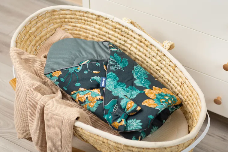 Sensillo, Velvet Paradise, rożek niemowlęcy, szmaragdowy, 75-75 cm