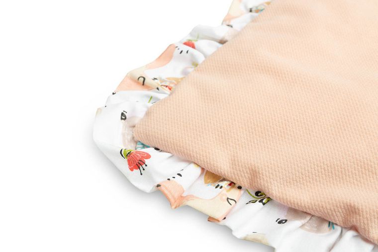 Sensillo, Velvet, Piknik, komplet do wózka z falbanką, brzoskwiniowy