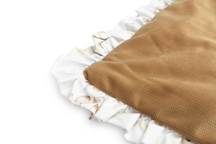 Sensillo, Velvet, Sen, komplet do wózka z falbanką, beżowy